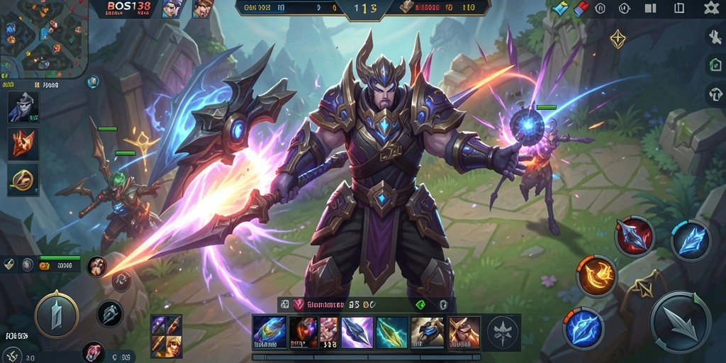 Tangkapan layar gameplay BOS138 yang menunjukkan pertarungan seru di arena.