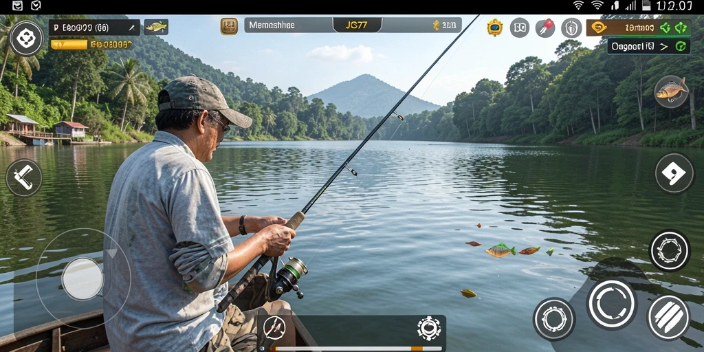 Tampilan gameplay JOS77 yang menampilkan aktivitas memancing yang seru.