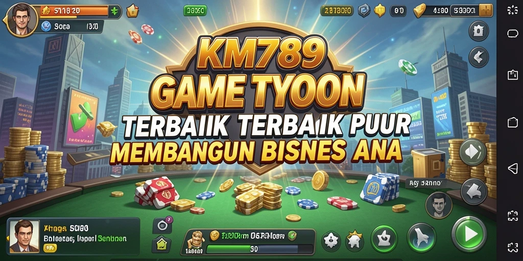 Tangkapan layar gameplay <strong>KM789</strong> menunjukkan aktivitas dalam membangun kerajaan bisnis.