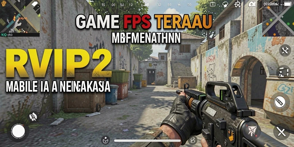 Screenshot menunjukkan aksi seru dalam gameplay FPS RVIP2.
