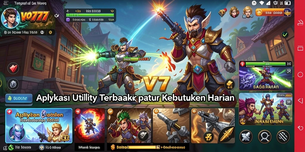 Tampilan utama VO777 dengan fitur-fitur Utility yang praktis.
